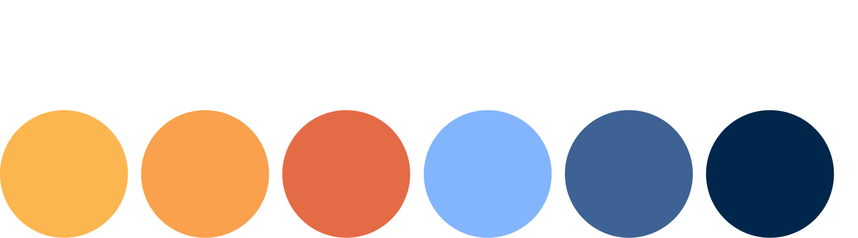 Orange and blue palette with cloud graphic